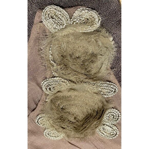 LADY NOIZ Top Women M Ruffle Sleeveless Asymetrical Peasant Gauze Flower - Picture 11 of 12